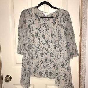 Tan floral LC blouse